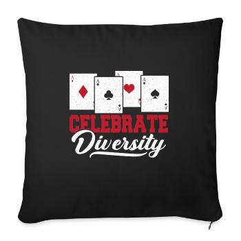 Celebrate Diversity Playing Cards Bluff Poker Card - Sofakissenbezug 45 x 45 cm - Schwarz - Vorne