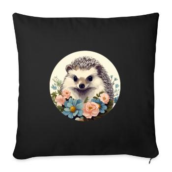 Süßer Igel - Sofakissenbezug 45 x 45 cm - Schwarz - Vorne