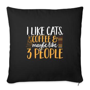 Schildpatt Katze Tortoiseshell Cat Tortie - Sofakissenbezug 45 x 45 cm - Schwarz - Vorne