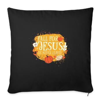 Les croyants chrétiens religieux tombent amoureux de Jésus He - Housse de coussin décorative 45 x 45 cm - noir - Devant