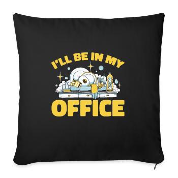 Domestic help, cleaner, housekeeper - Sofa pillowcase 17,3'' x 17,3'' (45 x 45 cm) - black - Front