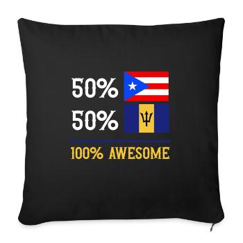 Barbados flag Barbadian bayan - Sofa pillowcase 17,3'' x 17,3'' (45 x 45 cm) - black - Front
