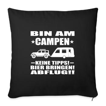 Camping - Sofakissenbezug 45 x 45 cm - Schwarz - Vorne