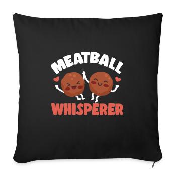 Boulettes de viande Italie Cuisine italienne - Housse de coussin décorative 45 x 45 cm - noir - Devant