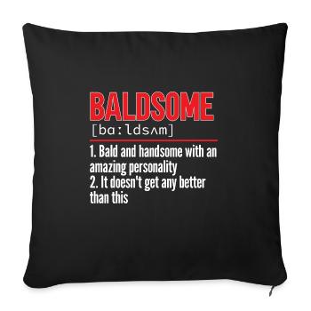 Bald Head Baldness Beard Bald Head - Sofa pillowcase 17,3'' x 17,3'' (45 x 45 cm) - black - Front