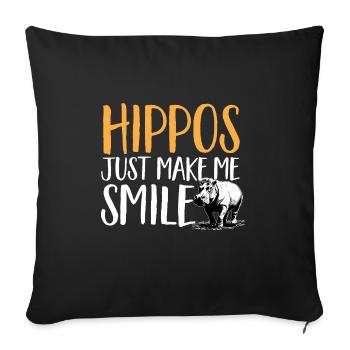 Hippopotame Hippopotame - Housse de coussin décorative 45 x 45 cm - noir - Devant