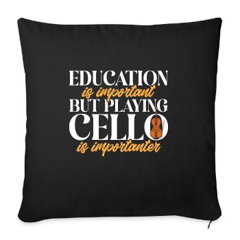 Violoncelliste Violoncelliste Musicien Violoncelle - Housse de coussin décorative 45 x 45 cm - noir - Devant
