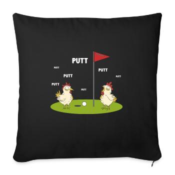 Geschenk für Minigolfspieler - Sofakissenbezug 45 x 45 cm - Schwarz - Vorne