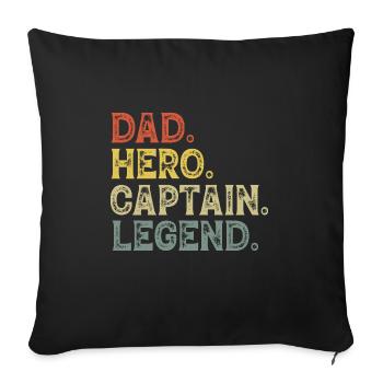 Papa capitaine bateau - Housse de coussin décorative 45 x 45 cm - noir - Devant