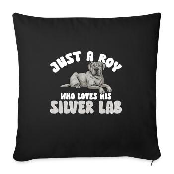 Silver Labrador Retriever Silver Lab - Housse de coussin décorative 45 x 45 cm - noir - Devant