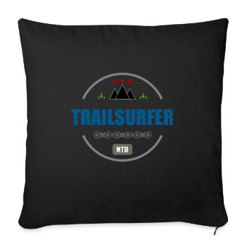 Trailsurfer MTB Logo - Sofa pillowcase 17,3'' x 17,3'' (45 x 45 cm) - black - Front