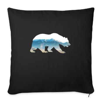 Protection de l'environnement Les montagnes des Ours restent sauvages - Housse de coussin décorative 45 x 45 cm - noir - Devant