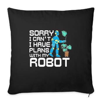 Robot Robotics - Sofa pillowcase 17,3'' x 17,3'' (45 x 45 cm) - black - Front