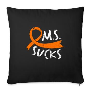 MS Sucks - In March We Wear Orange - MS Awareness - Housse de coussin décorative 45 x 45 cm - noir - Devant
