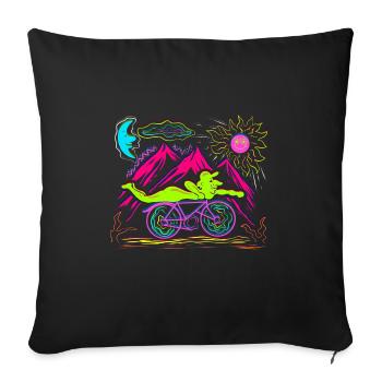 Bicycle Day 1943 LSD Acid Hofmann Trip Halluzinoge - Sofa pillowcase 17,3'' x 17,3'' (45 x 45 cm) - black - Front