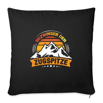 Zugspitze Berge Bergsteiger Klettern - Sofakissenbezug 45 x 45 cm - Schwarz - Vorne