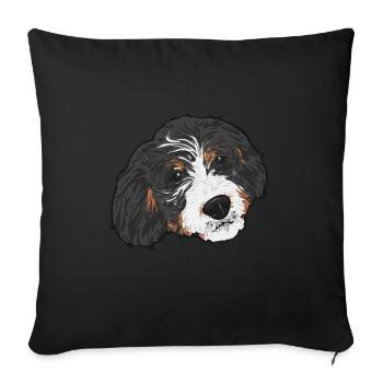 Cadeau pour chien Bernedoodle - Housse de coussin décorative 45 x 45 cm - noir - Devant
