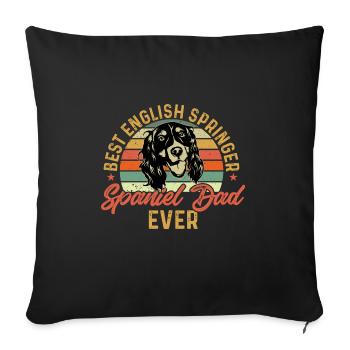 Chien d’épagneul Springer anglais - Housse de coussin décorative 45 x 45 cm - noir - Devant