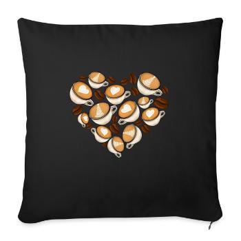Coeur de café - Housse de coussin décorative 45 x 45 cm - noir - Devant