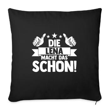 Lena - Sofakissenbezug 45 x 45 cm - Schwarz - Vorne