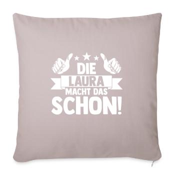 Laura - Sofakissenbezug 45 x 45 cm - helles Taupe - Vorne