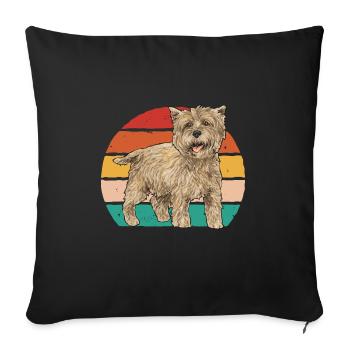Cairn Terrier Chien - Housse de coussin décorative 45 x 45 cm - noir - Devant