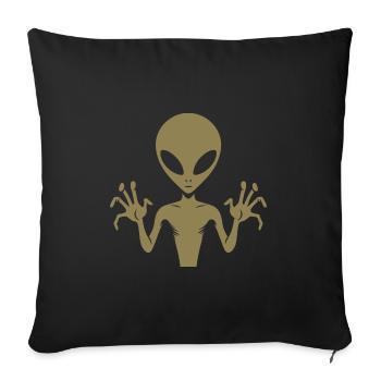 Alien Alien Body Silhouette with Hands: A unique d - Sofa pillowcase 17,3'' x 17,3'' (45 x 45 cm) - black - Front