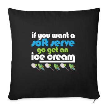 Tennis Drôle Si Vous Voulez Un Service Doux, Allez Chercher Un - Housse de coussin décorative 45 x 45 cm - noir - Devant
