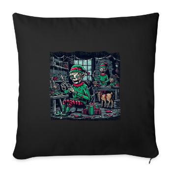 Christmas Gnome Gnome Secret Santa Factory Christmas - Sofa pillowcase 17,3'' x 17,3'' (45 x 45 cm) - black - Front