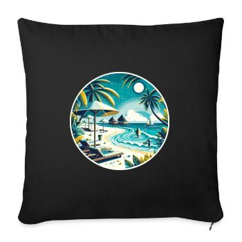 Reethi Beach Malediven Rundum-Sonnenuntergang - Sofakissenbezug 45 x 45 cm - Schwarz - Vorne
