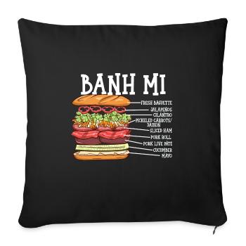 Vietnam Viet Banh Mi pain vietnamien I cadeau - Housse de coussin décorative 45 x 45 cm - noir - Devant