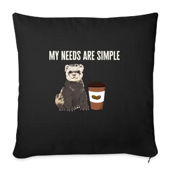 Ferret Owner Ferret - Sofa pillowcase 17,3'' x 17,3'' (45 x 45 cm) - black - Front