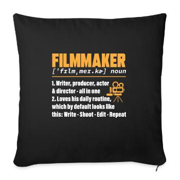 Video Editor Filmmaker Videographer - Sofa pillowcase 17,3'' x 17,3'' (45 x 45 cm) - black - Front