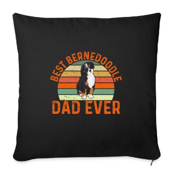 Bernedoodle Hund - Sofakissenbezug 45 x 45 cm - Schwarz - Vorne