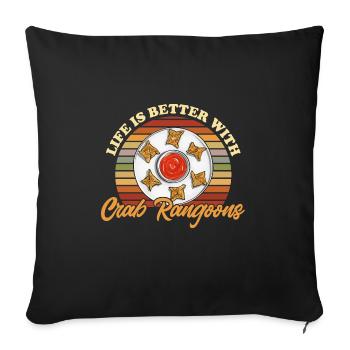 Krabben Rangoon Crab Rangoon - Sofa pillowcase 17,3'' x 17,3'' (45 x 45 cm) - black - Front