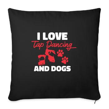 Professeur de claquettes Danseur de claquettes Claquettes - Housse de coussin décorative 45 x 45 cm - noir - Devant