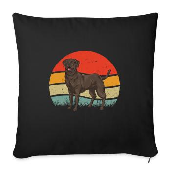 Chocolate Brown Labrador Retriever Dog - Sofa pillowcase 17,3'' x 17,3'' (45 x 45 cm) - black - Front