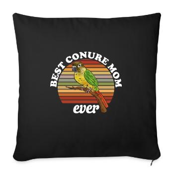 Perruche Molina Perroquet Perruche oiseau - Housse de coussin décorative 45 x 45 cm - noir - Devant
