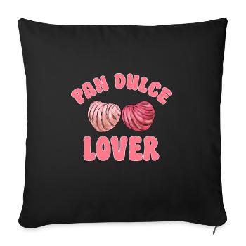 Concha Hispanic Mexican Pan Dulce - Sofa pillowcase 17,3'' x 17,3'' (45 x 45 cm) - black - Front