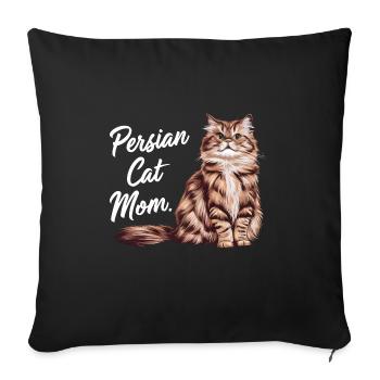Katze Perser Geschenk - Sofakissenbezug 45 x 45 cm - Schwarz - Vorne