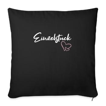 Einzelstück Herzen Trendy Cool Stylish Mädchen - Sofakissenbezug 45 x 45 cm - Schwarz - Vorne