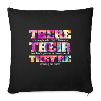 English Teacher Gifts English Class Grammar - Sofa pillowcase 17,3'' x 17,3'' (45 x 45 cm) - black - Front