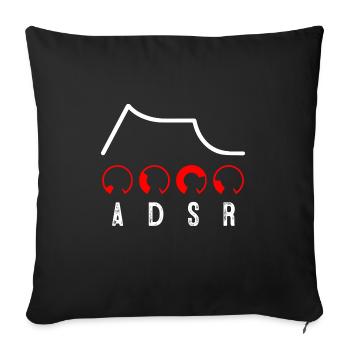 ADSR Modular Techno Festival Nerd Synthesizer - Sofakissenbezug 45 x 45 cm - Schwarz - Vorne