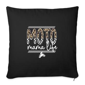 Motocross Mère Motocross Rider Motocross Maman - Housse de coussin décorative 45 x 45 cm - noir - Devant