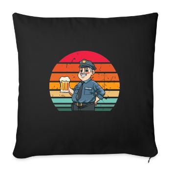 Vollizei Beamter Biertrinker - Sofakissenbezug 45 x 45 cm - Schwarz - Vorne