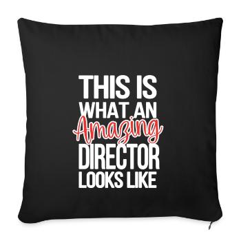Proud Director Gift Director Appreciation - Sofa pillowcase 17,3'' x 17,3'' (45 x 45 cm) - black - Front