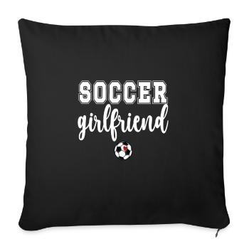 Football partner of football player girlfriend - Sofa pillowcase 17,3'' x 17,3'' (45 x 45 cm) - black - Front