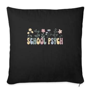 School Psychologist Gift School Psychology Therapy - Sofa pillowcase 17,3'' x 17,3'' (45 x 45 cm) - black - Front