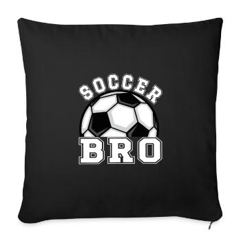 Proud football brother of a football player - Sofa pillowcase 17,3'' x 17,3'' (45 x 45 cm) - black - Front