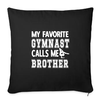 Gymnastics Brother Artistic Gymnastics Brother Of Gymnast - Sofa pillowcase 17,3'' x 17,3'' (45 x 45 cm) - black - Front
